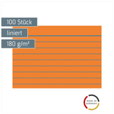 Karteikarten | A8, liniert, orange, 100 Stück